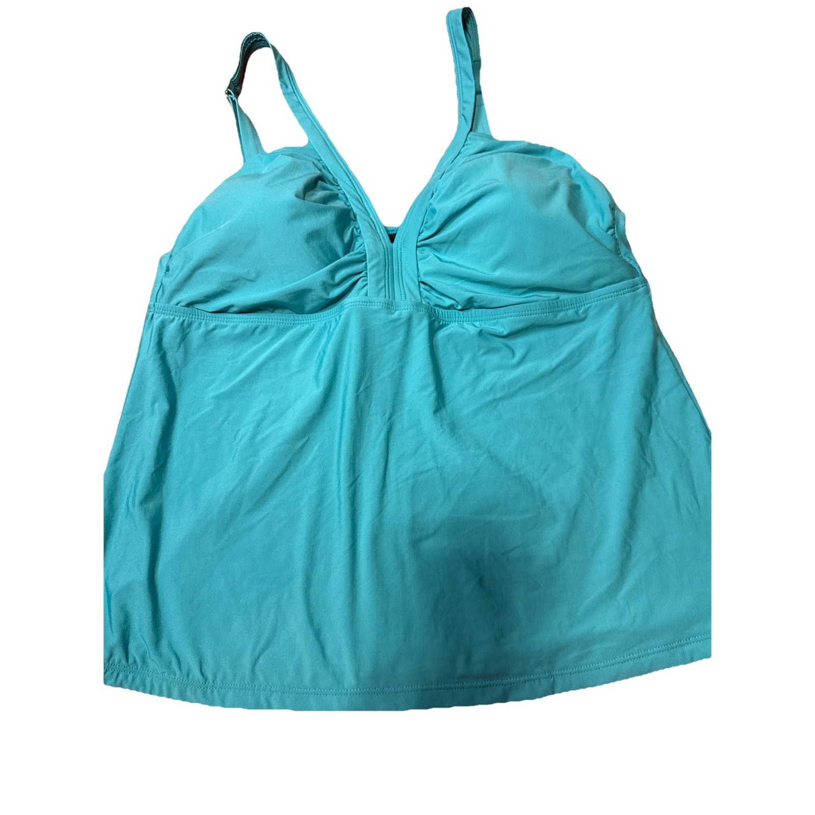 Alex Marie Solid V Neck Tankini Top Only Blue Size Xl Nwt